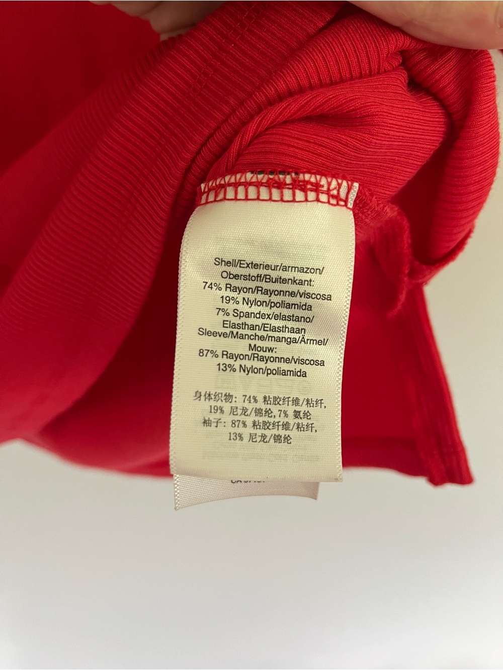 DKNY Red Mixed Media Puff-Sleeve Henley Top Romantic Casual Modern Tomato Girl L - Picture 4 of 6